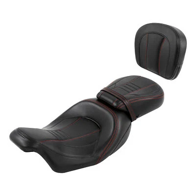 Asiento de conductor y pasajero con respaldo apto para Harley Davidson Touring 2009-2023 22 Foto 1 de 4