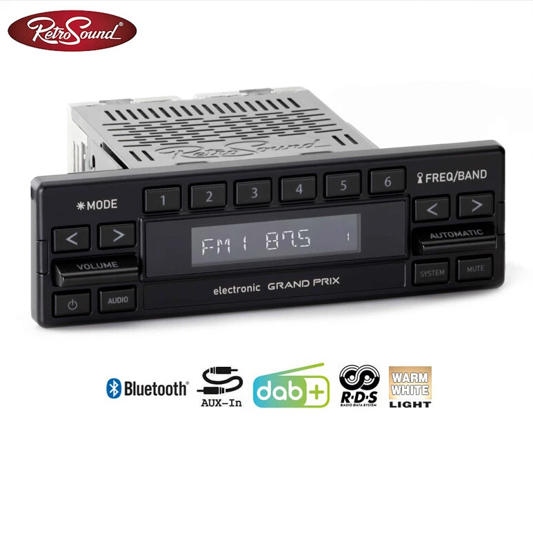 RetroSound Grand Prix MOTOR-2DAB DAB+ Autoradio mit Zubehör für Oldtimer und US-Cars Oldsmobil (RSD-GRANDPRIX-2DAB)