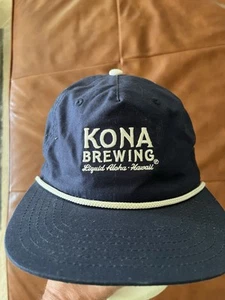 Kona Brewing Co Hat Cap, Navy Color, White Rope, Tropical Brim Print, Strapback - Picture 1 of 6