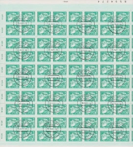 Deutschland, DDR Bogen Dauerserie 5 Pfg., gestempelt - Bild 1 von 1