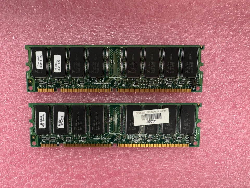 Compaq HP Vintage 128MB (2 x 64MB) PC100-322-620 Non ECC CL2 168Pin 323012-001 - Image 1 of 1