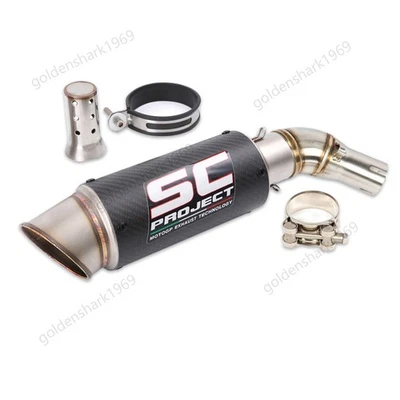 Silenciador de carbono de tubo de enlace de escape deslizable para Yamaha YZF R3 R25 MT-03 2015-2025 Foto 1 de 4