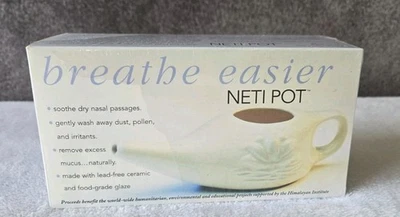 Breathe Easier Neti Pot Himalayan Institut Varcho Veda cerámica pequeño lavado nasal  Foto 1 de 4