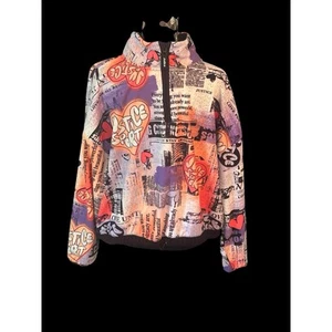 Justice Girls Quarter Zip Jacket Size 16P Colorful Design - Picture 1 of 5