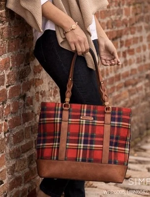 Simply Noelle WOMEN'S RED,navy  PLAID WOOL SHOULDER BAG - Image 1 of 4