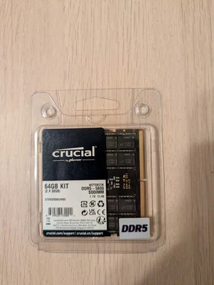 Crucial RAM 64GB Kit (2x32GB) DDR5 5600MHz Laptop Memory CT2K32G56C46S5 - Image 1 of 2