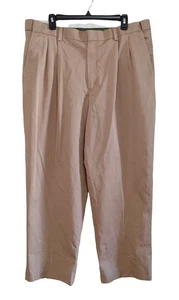 L.L Bean Men's Size 38 Beige Chino Pants Slacks Trousers Pleated Front - Imagen 1 de 3