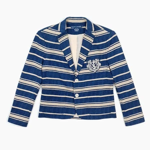 Chaqueta Blazer Ralph Lauren Reino Unido 10 EE. UU. 6 Mujeres Abrigo Deportivo Náutico a Rayas Impecable - Imagen 1 de 18