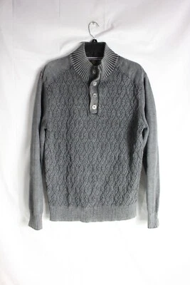 F/X Fusion Suéter Hombre Grande Gris Simulado Cuello Manga Larga 1/4 Botón Foto 1 de 4