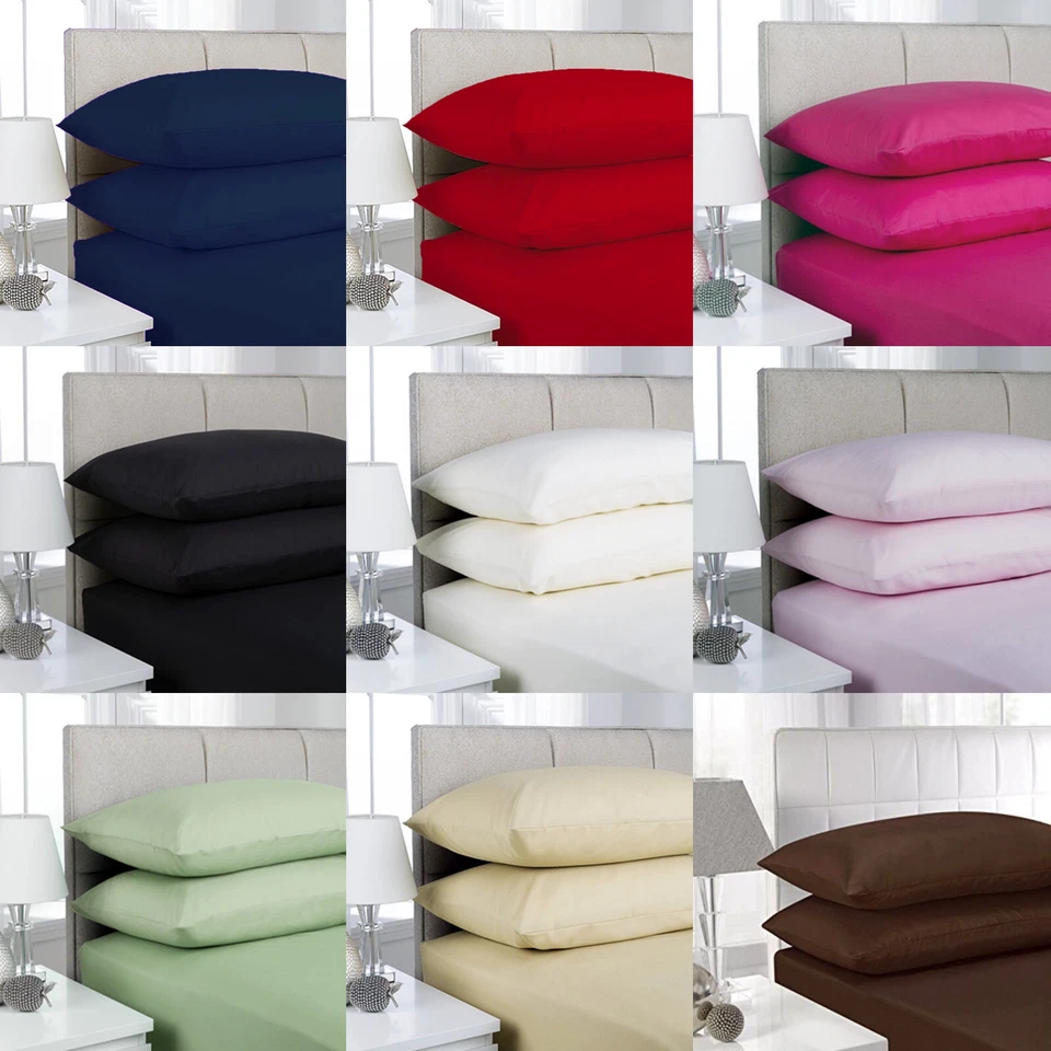 100% Egyptian Cotton Fitted Sheet Single 4FT Small Double King Super King
