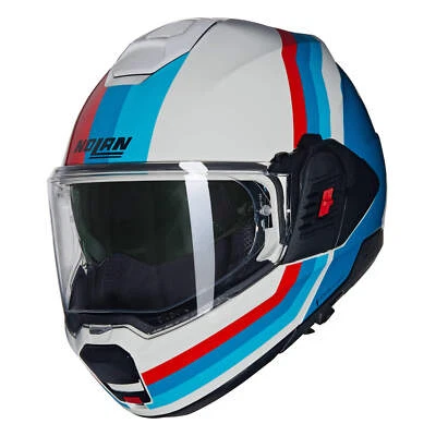 Casco Modular NOLAN N120-1 Lineo 347 Blanco Azul Rojo - Imagen 1 de 4