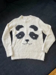 G045 NWOT JCREW CREWCUTS TEXTURED PANDA GIRL SWEATER SIZE 14 - Picture 1 of 3