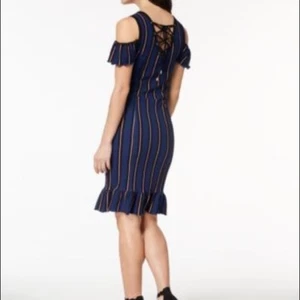 NWT XOXO Juniors Cold-Shoulder Bodycon Dress Power Stripe XS C006 - Picture 1 of 7