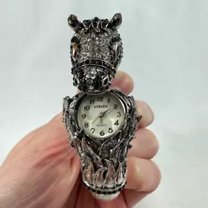 Reloj Strada para mujer brazalete con bisagras estrás plata caballo dragón abrazadera pulsera - Imagen 1 de 13
