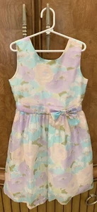 Gymboree Girls Floral Easter Dress Pastel Spring Sleeveless w/ Front Bow SIZE 8 - Picture 1 of 3