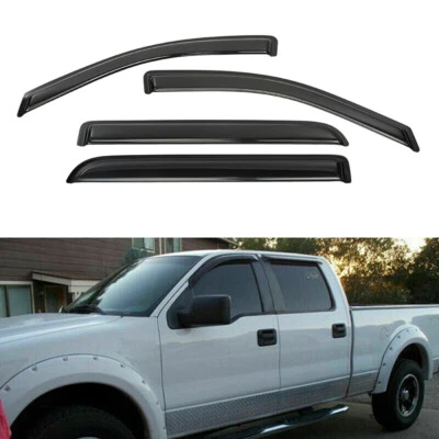 4Pcs Window Visors Vent Sun Shade Rain Guard For Ford F-150 Crew Cab 2004-2008 Foto 1 de 4