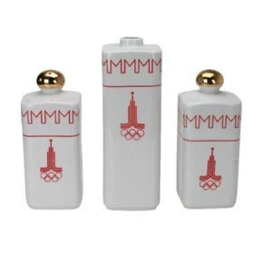 Vintage Porcelain spice set souvenir OLYMPIC Moscow 1980 - Picture 1 of 12