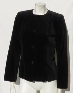 NEW $104 TAN JAY NYGARD Black Cotton Velvet Evening Cocktail Party Jacket USA 8 - Picture 1 of 5