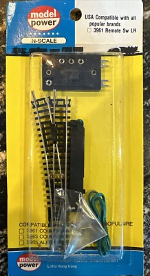 Model Power N Scale #3961 Left Remote Control Switch Turnout Nickel Silver NOS - Image 1 of 4