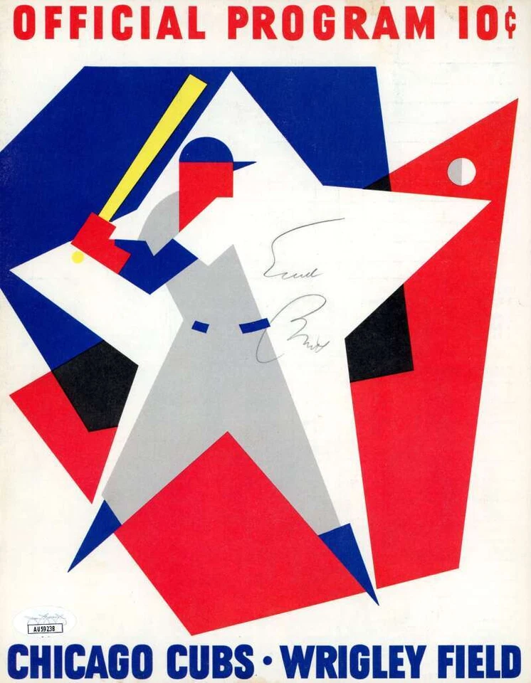 Ernie Banks JSA Signed  1964 Chicago Cubs Program vs Cardinals Autograph - Image 1 of 1
