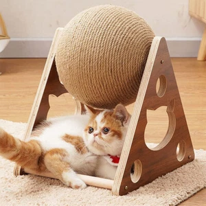 Giocattolo tiragraffi e abrasivo a forma di sfera per gatti con telaio da arrampicata - Foto 1 di 11