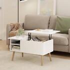 Furinno Coffee Table With Lift Top Rectangle Wood Jensen 35.43" Solid White