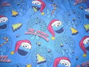 Top Sesame Street Scrub L Grande Galleta de Navidad Monstruo Santa's Blue Holiday - Imagen 1 de 3