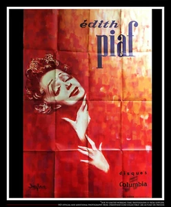 EDITH PIAF COLUMBIA DISCS French Vintage Advertising Music Poster Original 1960 - Picture 1 of 7