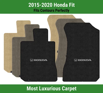 Alfombrillas delanteras Lloyd Luxe para Honda Fit '15-20 con combo Honda H & Word plateado y negro Foto 1 de 4