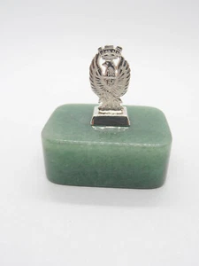 Aquila della Polizia in Argento 925 su Avventurina - fermacarte - soprammobile - Picture 1 of 5