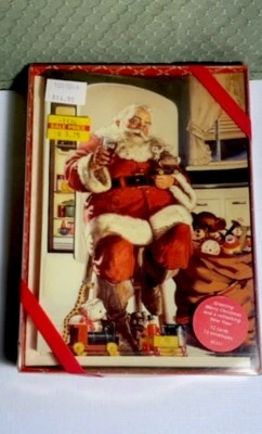 Vintage Coca Cola Christmas Cards, Santa, Unopened - Image 1 of 3