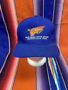Vintage HIT Snapback Hat Red Wing Shoes Embroidered Blue OSFM Adjustable - Picture 1 of 6