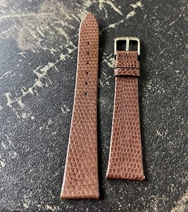 Matte tan tapered Genuine Lizard 19mm watch strap European Made 1960s old stock - Picture 1 of 5