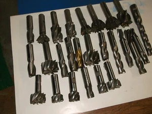 (26) hss 3/4 shank  REGROUND new & lightly usedEND MILLS .  see pics - Picture 1 of 12