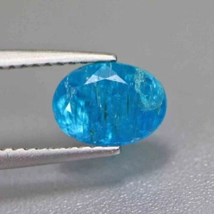 1.41 Cts 100% Natural Apatite Neon Blue 8x6 Oval Cut Loose Gemstones - Picture 1 of 5