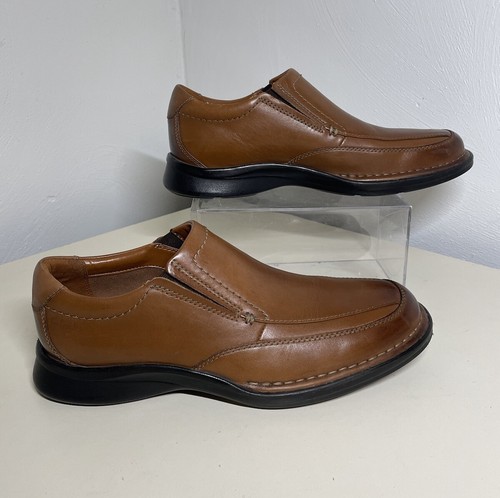 Scarpe mocassini eleganti Clarks 14885 uomo pelle marrone taglia 91M punta quadrata