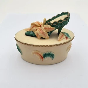 Willow Hall Schmuck Schmuckkästchen grün viktorianischer Schuh - Bild 1 von 10