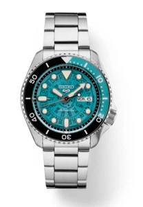 Seiko 5 Sports Turquoise Dial Automatic Stainless steel Men's Watch SRPJ45 - Picture 1 of 3
