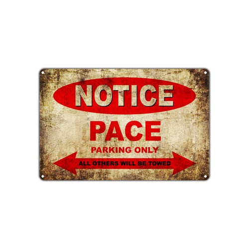 PACE Motorcycles Parking Sign Vintage Retro Metal Decor Art Shop Man ...