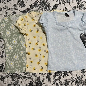 Star Ride Girls Lot of 3 Tops 5/6 Floral Short Sleeve AR17 - Picture 1 of 6