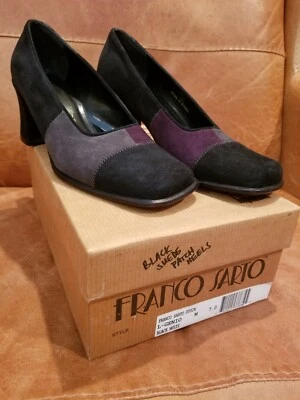 Franco Sarto L-Genio Negro Multi con Gris Púrpura Gamuza Tacones Altos Mujer Talla 7  Foto 1 de 4