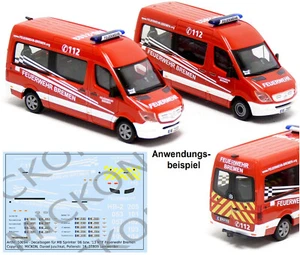 Mickon 50094 Decals MB Sprinter MTF MTW Feuerwehr Bremen passend Herpa 1:87 H0 - Picture 1 of 1