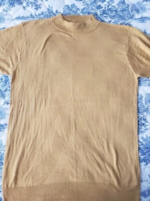 Top Pullover Manga Corta Cuello Simulado 100% Seda Vintage Silk King Talla XL Foto 1 de 4