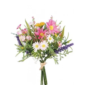 Artificial Summer Daisy Mixed Blossom Bunch 20cm/8 Inches Tall Pink - Picture 1 of 1