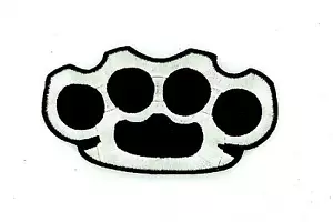 Patch patches embroidered iron on backpack biker brass knuckle ring motorcycle - Bild 1 von 1