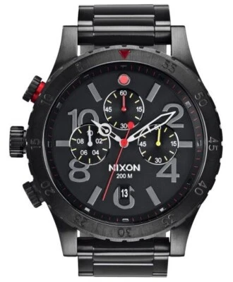 Nixon Chrono All Black/Multi Men's Quartz Watch A486-1320 Stainless Steel 48mm - Image 1 of 4