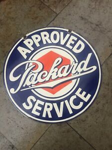 RARE Designed PACKARD APPROVED SERVICE AUTO GAS & OILS PUMP REAL NEON SIGN LIGHT 