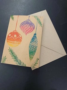 Weihnachtskunstkarten aus original Leinenschnitt Druck Kraft 20er Pack Öko A6 leer - Bild 1 von 6