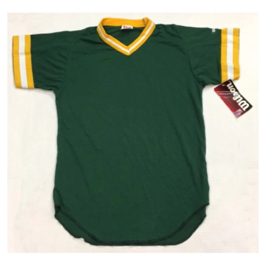 Camiseta deportiva Wilson A4595 Forrest verde cuello en V retro adulto (FGWG) Foto 1 de 1