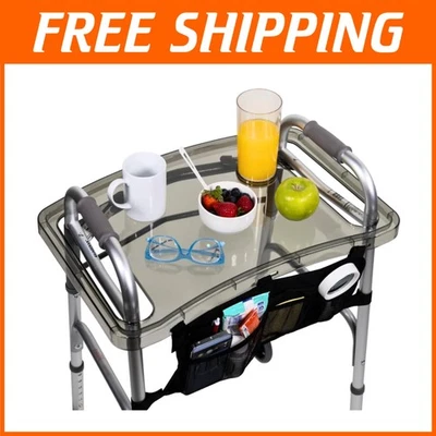 Clear View Walker Tray + Bag + Cup Holder - Black - Image 1 of 4